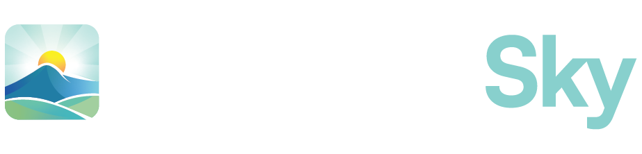 Healing Sky logo — dark background version
