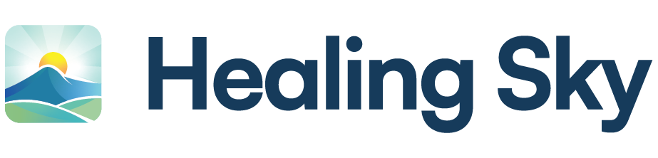 Healing Sky logo — dark blue